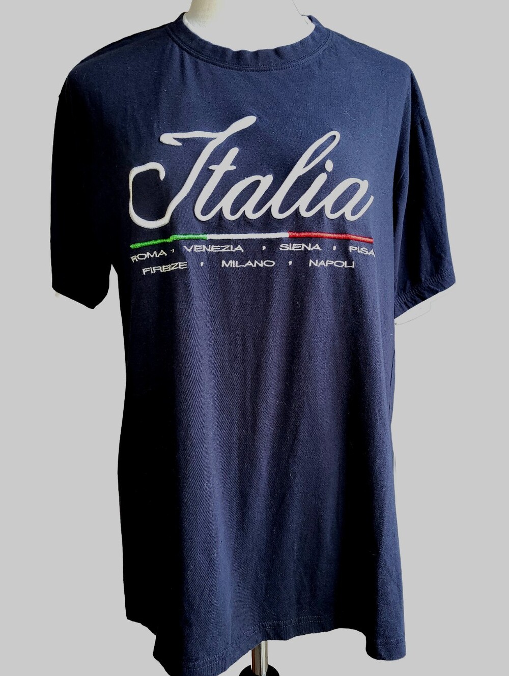 Women's Navy Italia T-Shirt with Italian Cities Size XXL Italian- Runs Smaller
